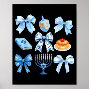 Poster Bow nœud coquette Hanouka Chanouka Pyjama Latke Ju