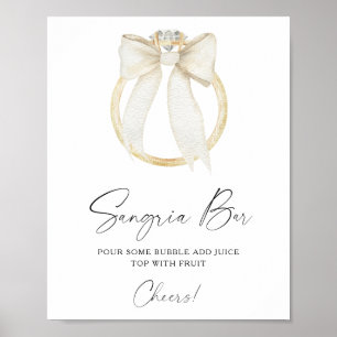 Poster Bow & Ring Bride douche sangria bar