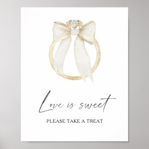 Poster Bow, Ring nuptiale douche L'amour est doux prendre