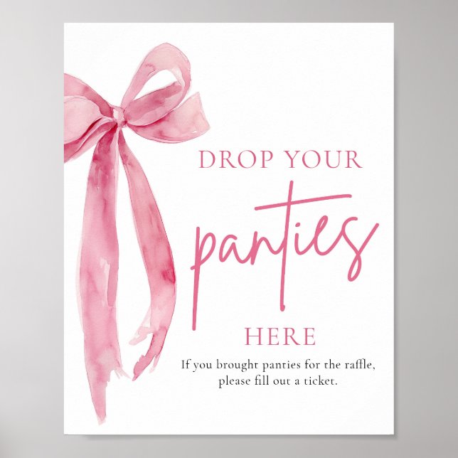 Poster Bow Rose Blush Déposez Vos Culottes Ici Jeu (Devant)