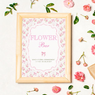 Poster Bow Rose Love Shack Flower Bar