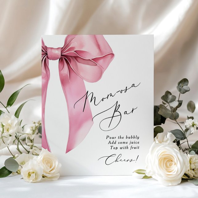 Poster Bow rose Momosa bar Coquette Baby shower (Créateur téléchargé)