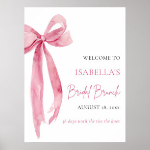 Poster Bow She's Tying the Knot Bridal Brunch Bienvenue