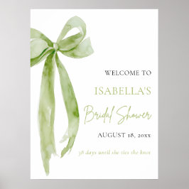 Poster Bow She's Tying the Knot Fête des mariées Bienvenu