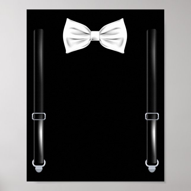 Poster Bow Tie With Suspenders Funny Wedding And Special  (Devant)