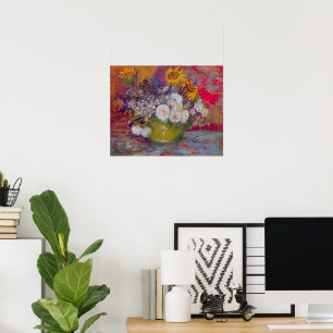 Poster Bowl avec des tournesols et des Roses par Vincent 