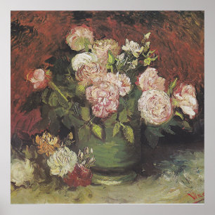 Poster Bowl avec Peonies et Roses par Vincent van Gogh