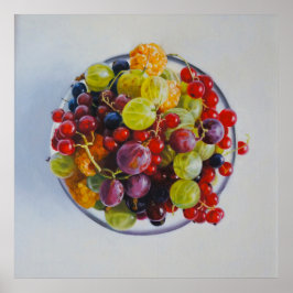 Poster Bowl of Berries - Hyperréaliste Fruit Still Life