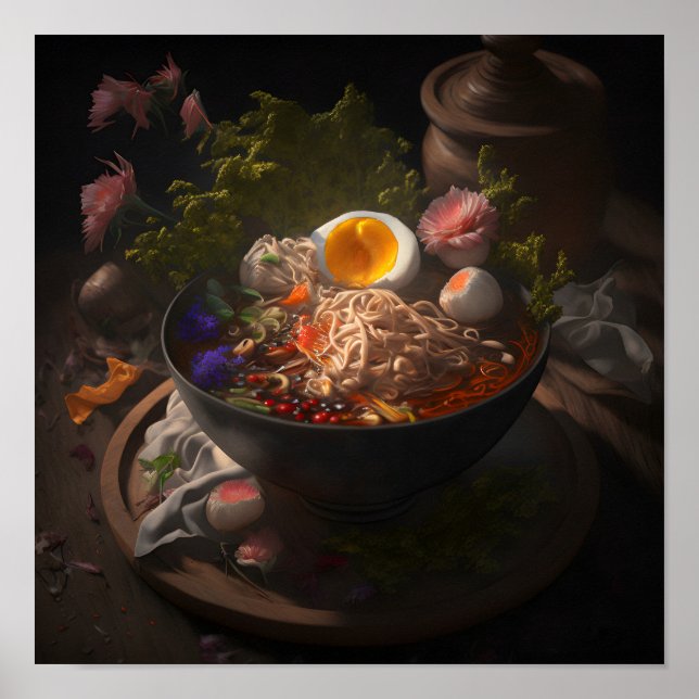 Poster Bowl of Ramen Noodles Still Life Art (Devant)
