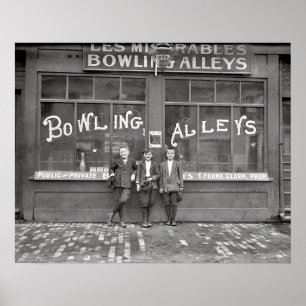 Poster Bowling, 1911. Photo vintage
