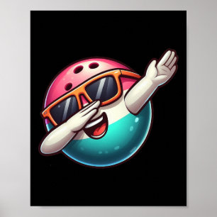Poster Bowling Byll Dabbing Sungles Quilleur Enfants Bo