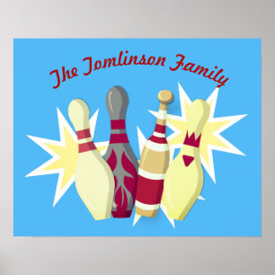 Poster Bowling de style vintage