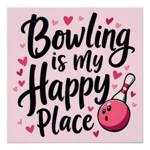 Poster Bowling Lover Cute Retro esthétique Sports Design