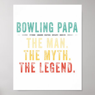 Poster Bowling Papa Fête des pères Cadeau