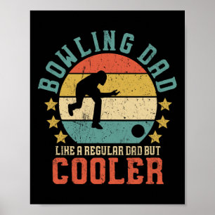 Poster Bowling Papa Vintage Drôle Fête des pères Cadeau P
