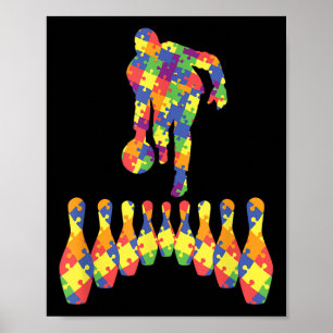Poster Bowling Sensibilisation sur l'autisme Tee Pour Sen