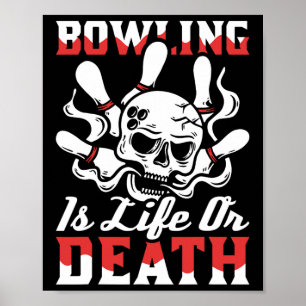 Poster Bowling Skull Team - Alley League Bowler