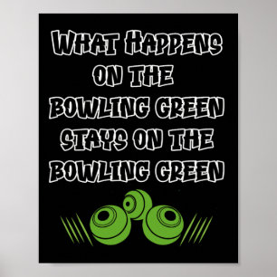 Poster Bowling sur gazon drôle