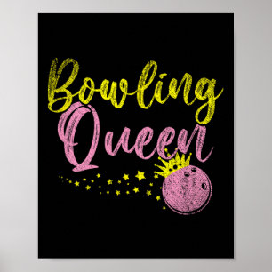 Poster Bowling Team Queen Women Girls Gift Bowling