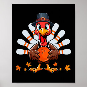 Poster Bowling Thanksgiving Costume Turquie Matching Play