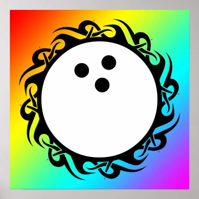 Poster bowling tribal (Devant)