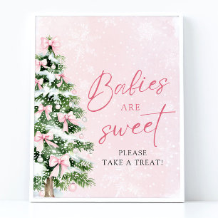 Poster Bows Noël Arbre Les bébés sont doux Prenez un soin