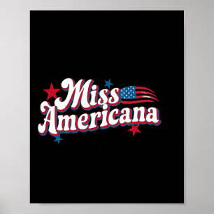 Poster Box America 4 juillet Miss Americana Retro