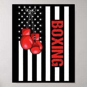 Poster Boxe à drapeau américain Boxe patriotique 1