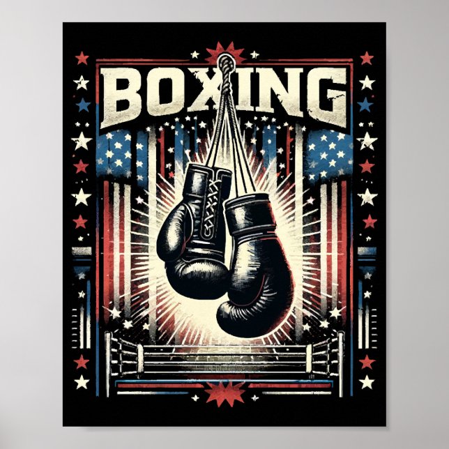 Poster Boxe américaine - Boxer Vintage Bo (Devant)