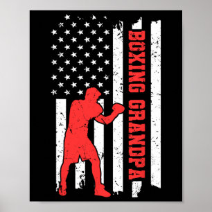 Poster Boxe Amérique Drapeau Boxe Arts Martiaux Boxe Gra
