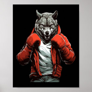 Poster Boxe de loup Boxe Arts martiaux mixtes Kickboxing
