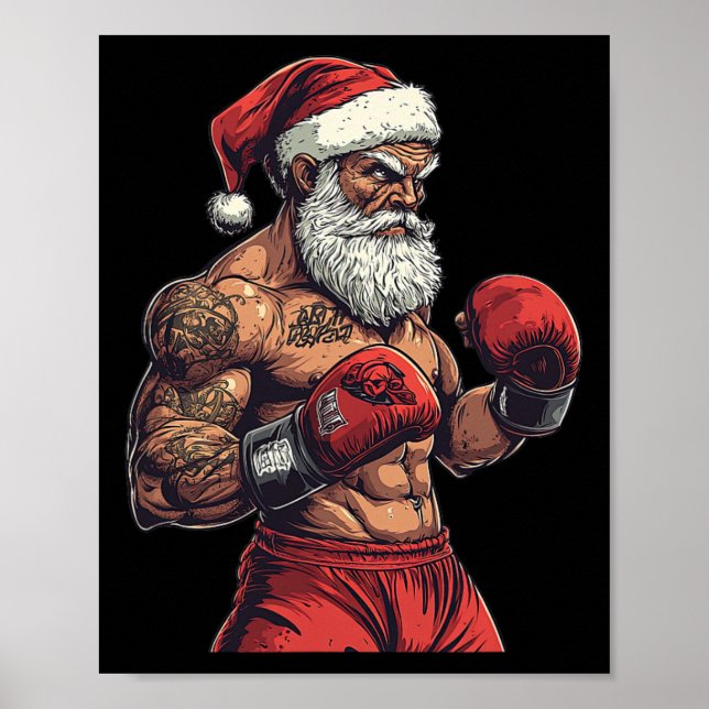 Poster Boxe Et Mixed martial art Du Père Noël - Boxe De N (Devant)