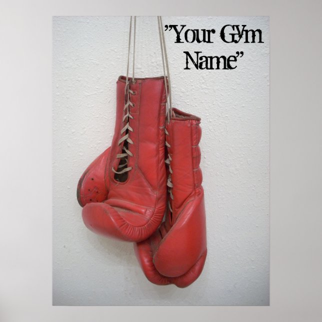 Poster Boxe Gants Canvas, Ajoutez votre nom de salle de s (Devant)