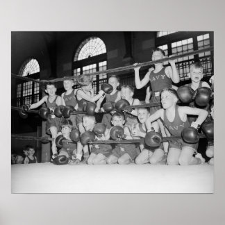 Poster Boxe junior, 1939. Photo vintage
