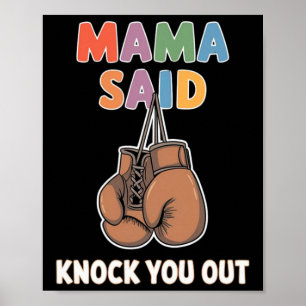Poster Boxe Kickboxing Mama A Dit Frapper U Out Combighti