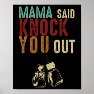 Poster Boxe Kickboxing Mama a dit vous frapper Mères Da