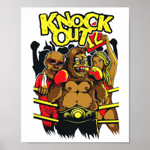 Poster Boxe Knock Out Dit :