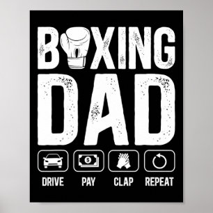 Poster Boxe Papa Conduit Clap Paie Boxe Père 1