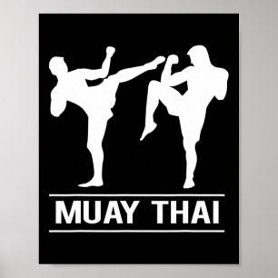 Poster Boxe Thaïlandaise Kickboxing Mma Combattants Muay