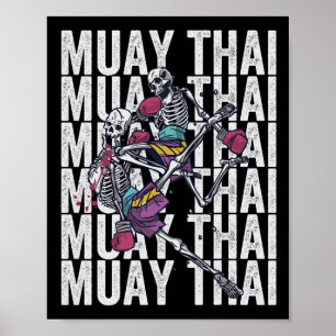 Poster Boxe thaïlandaise, Muay Thai Skeletons, Muay Th
