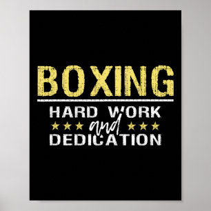 Poster Boxe Travail Dur Et Dédication - Gym Métro Kickbox