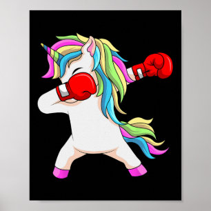 Poster Boxe Unicorn Dabbing Boxer Entraîneur stagiaire