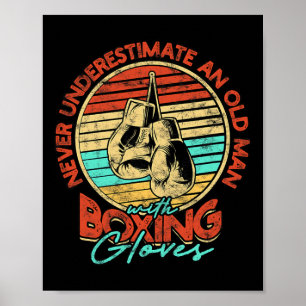 Poster Boxe Vieux Homme - Vintage 1
