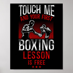 Poster Boxe Vintage Touchez-Moi Et Votre Première Boxe Mo