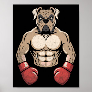 Poster Boxer Chien Gants de boxe Animaux Chiens Boxers Ho