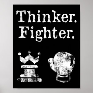Poster Boxer d'échecs Thinker Boxer Chess Gif d'échecs