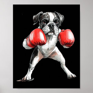 Poster Boxeur de boxe partage l'humour avec le charme de