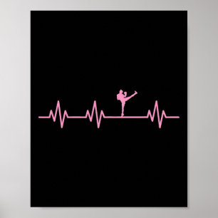 Poster Boxeur de kickboxing Coup de pied Ligne de vie Bat