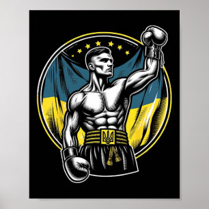 Poster Boxeur ukrainien Combattant de boxe patriotique Dr