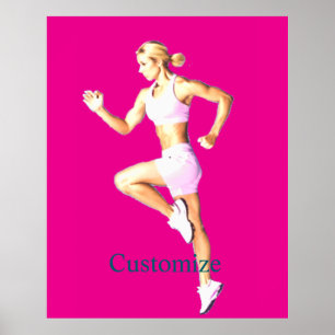 Poster Boxeuse Féminine En Forme Thunder_Cove